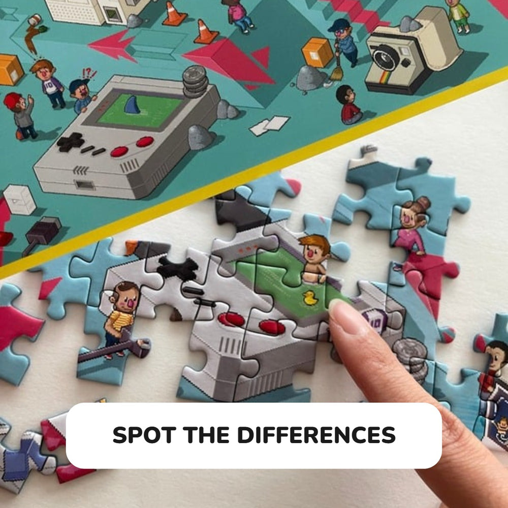 Spot the differences between the box and the puzzle