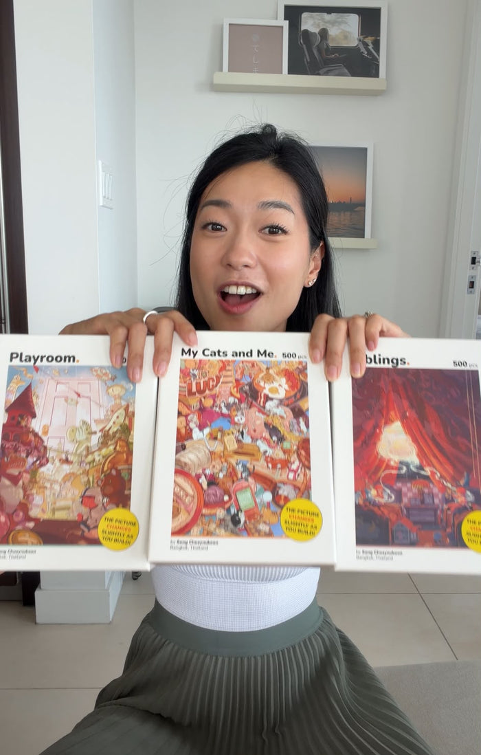 Ginny happily approving of the product samples!