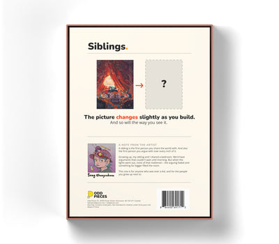 Siblings 500 piece puzzle box, back