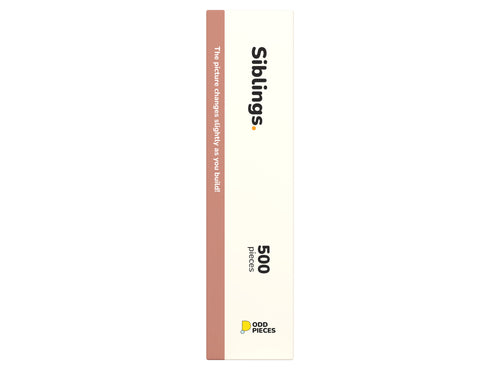 Siblings 500 piece puzzle box, left side