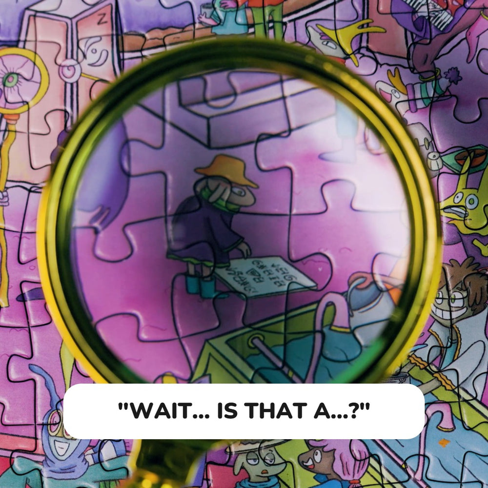 A magnifying glass over a hidden detail: wait, is that a...?