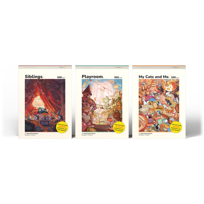 Inner Child Series 3-pack 500 piece puzzle box, aligned