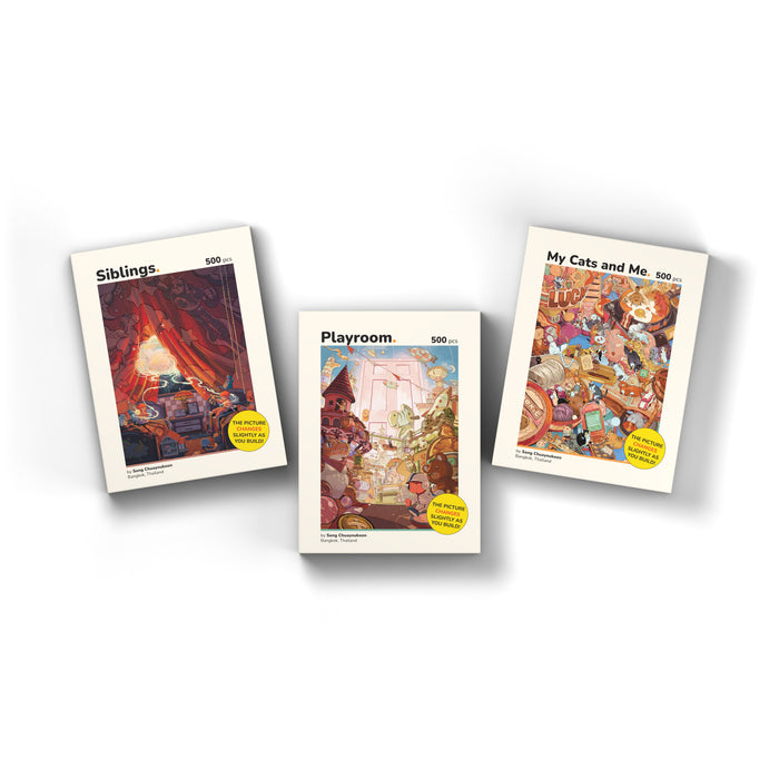 Inner Child Series 3-pack 500 piece puzzle box, overhead