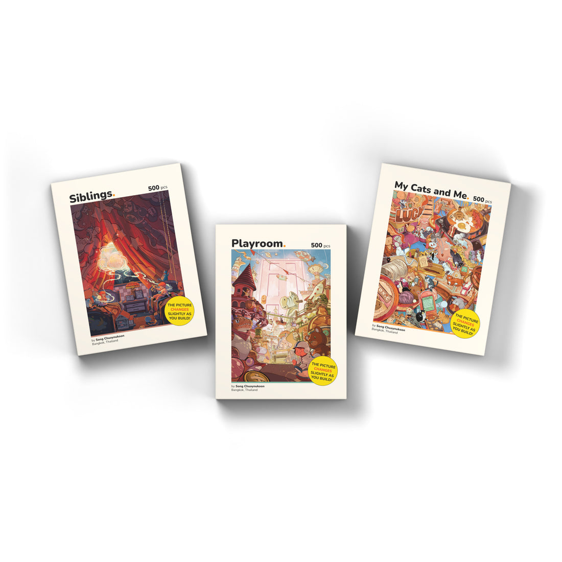 Inner Child Series 3-pack 500 piece puzzle box, overhead