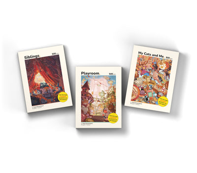 Inner Child Series 3-pack 500 piece puzzle box, overhead