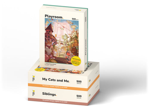 Inner Child Series 3-pack 500 piece puzzle box, stack
