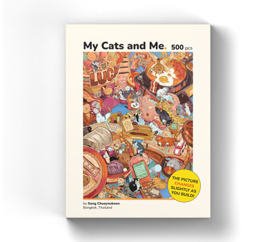 My Cats and Me 500 piece puzzle box, overhead