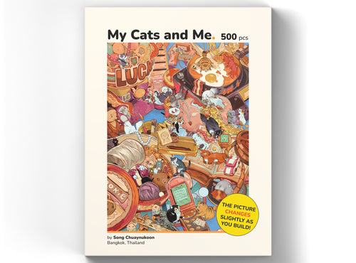 My Cats and Me 500 piece puzzle box, overhead