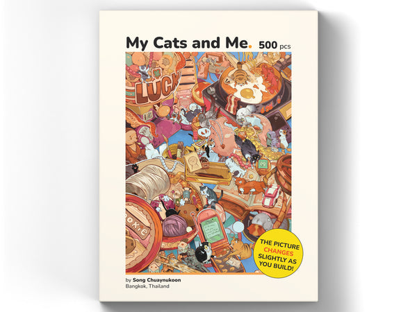 My Cats and Me 500 piece puzzle box, overhead
