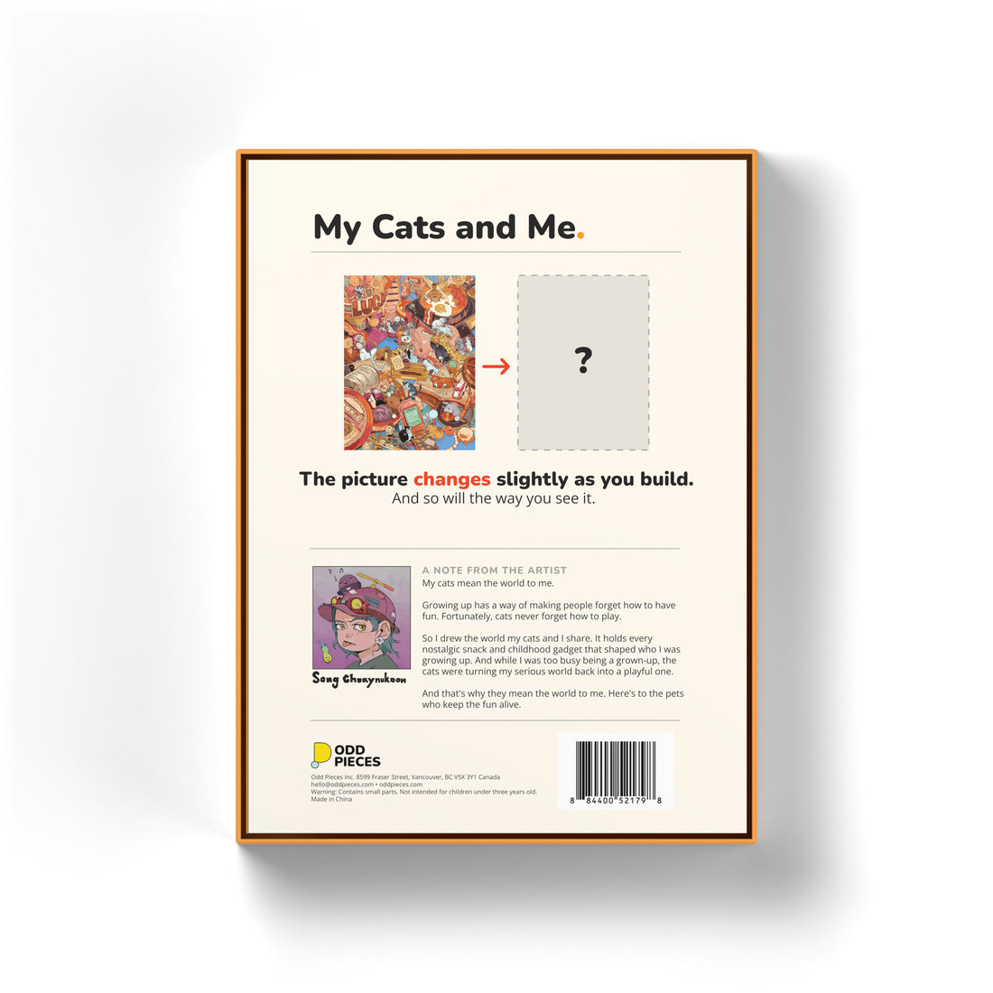 My Cats and Me 500 piece puzzle box, back