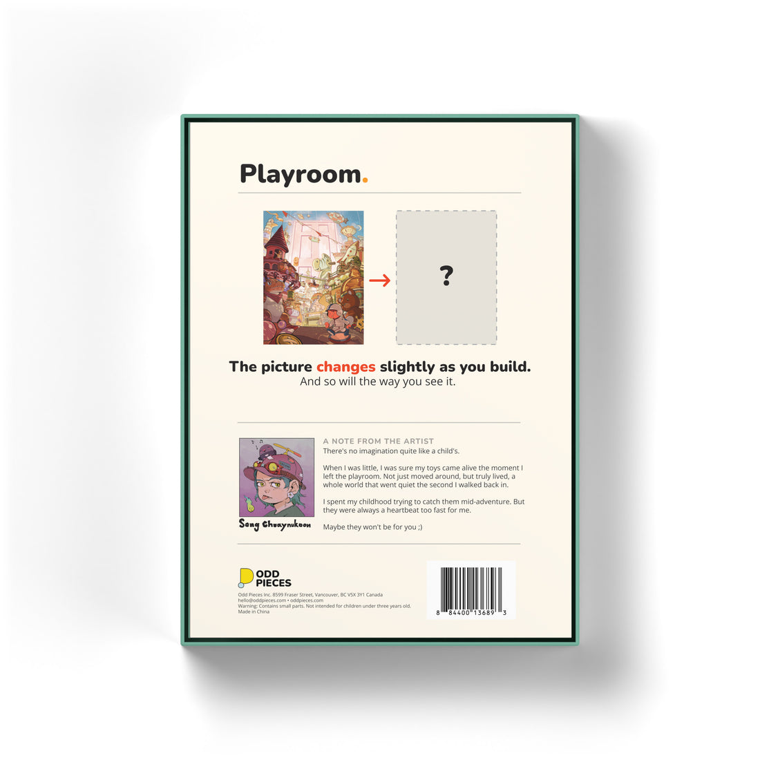 Playroom 500 piece puzzle box, back