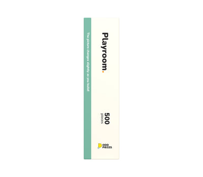 Playroom 500 piece puzzle box, left side