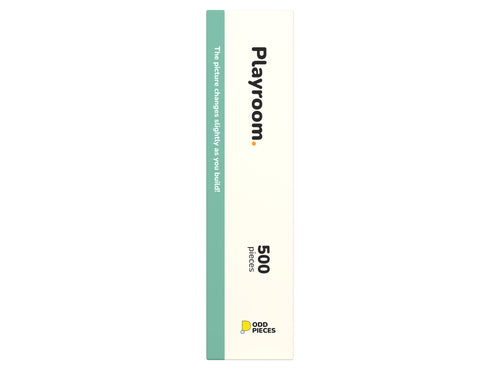 Playroom 500 piece puzzle box, left side