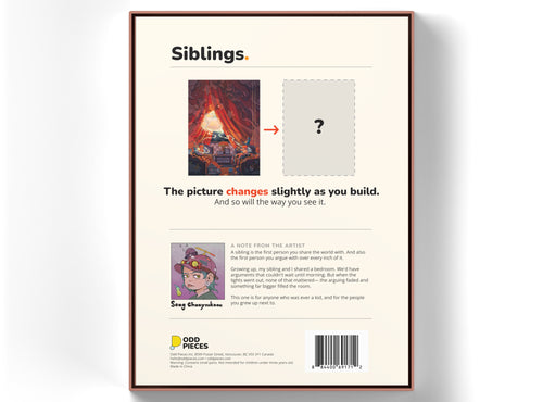 Siblings 500 piece puzzle box, back