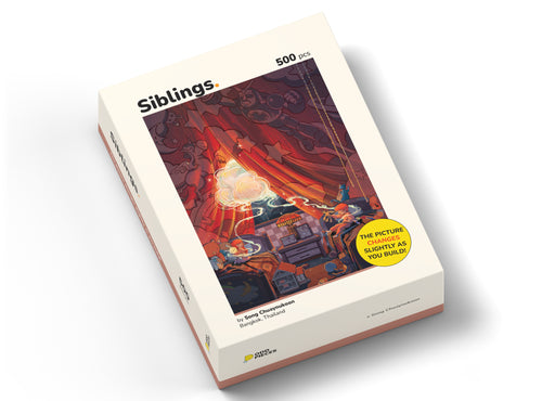 Siblings 500 piece puzzle box, front left