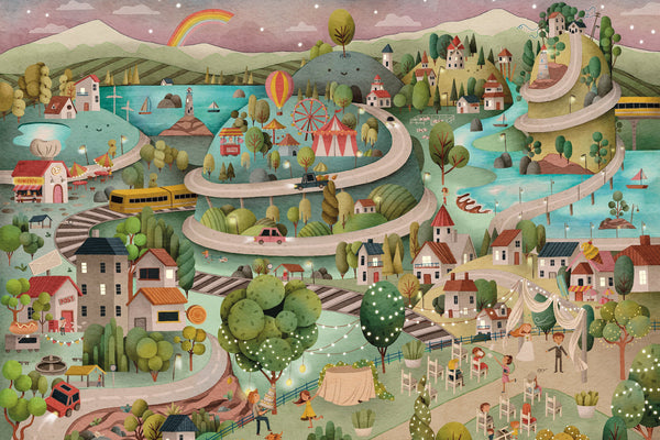 whimsical jigsaw puzzle couples