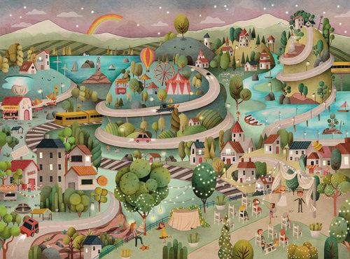 whimsical jigsaw puzzle couples