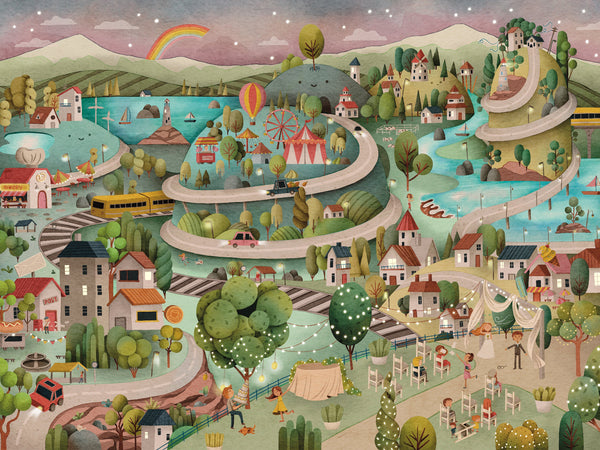 whimsical jigsaw puzzle couples