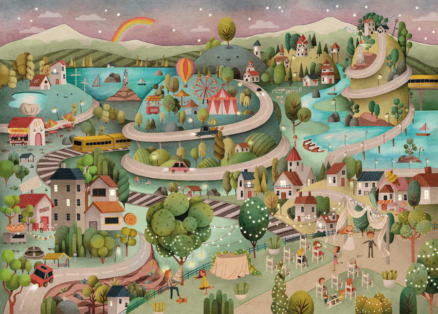 whimsical jigsaw puzzle couples